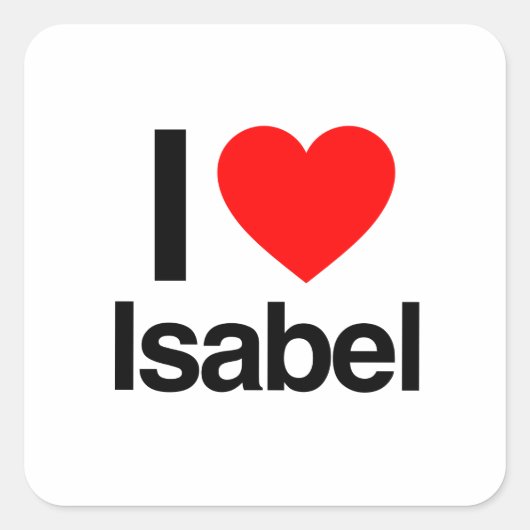 ik hou van isabel vierkante sticker (Voorkant)