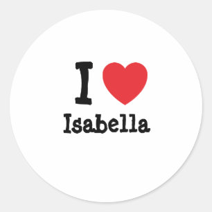 Ik hou van Isabella hart T-Shirt Ronde Sticker