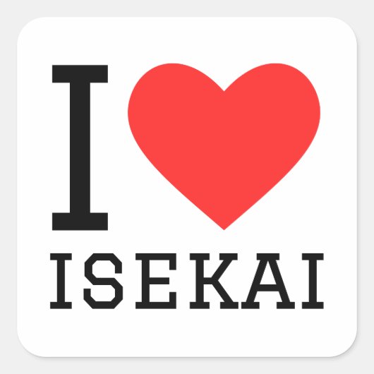 Ik hou van isekai vierkante sticker (Voorkant)