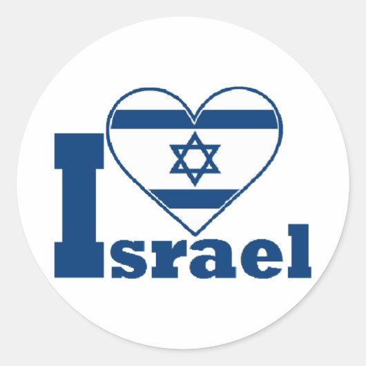 Ik hou van Israël Ronde Sticker (Voorkant)