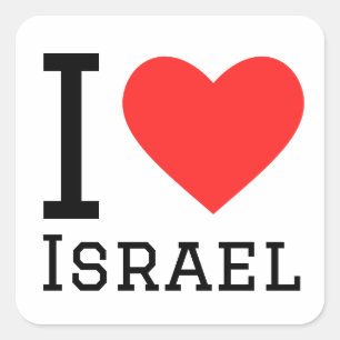 Ik hou van Israël Vierkante Sticker