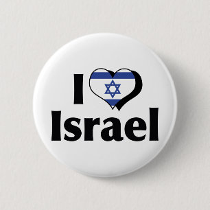 Ik hou van Israël Vlag Ronde Button 5,7 Cm