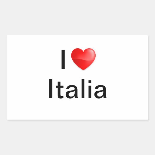 Ik hou van Italia Rechthoekige Sticker (Voorkant)