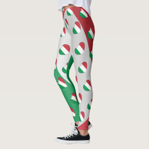 Ik hou van Italiaans Hearts Patroon Leggings
