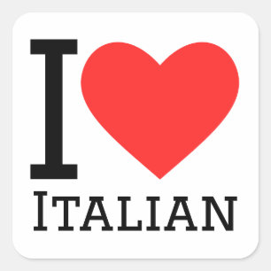Ik hou van Italiaans Vierkante Sticker