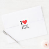 Ik hou van Italiaanse pasta Vierkante Sticker (Envelop)