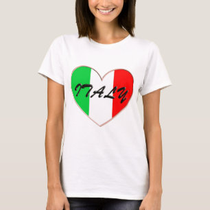 Ik hou van Italië Heart en Vlag T-shirt