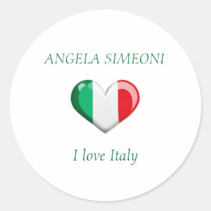Ik hou van Italië   Je naam Ronde Sticker