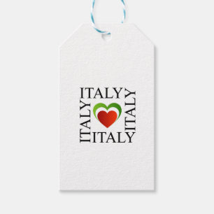 Ik hou van italië met italiaanse vlagkleuren cadeaulabel