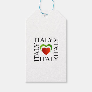 Ik hou van italië met italiaanse vlagkleuren cadeaulabel