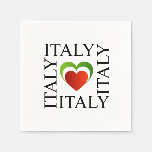 Ik hou van italië met italiaanse vlagkleuren servetten (Voorkant)