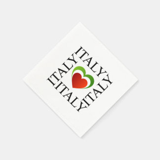 Ik hou van italië met italiaanse vlagkleuren servetten
