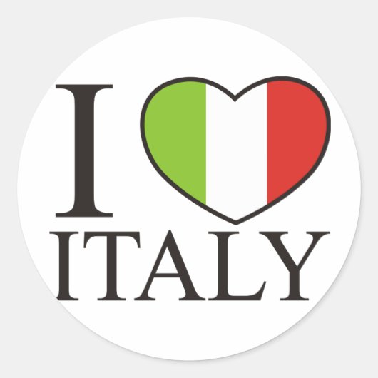 Ik hou van Italië Ronde Sticker (Voorkant)