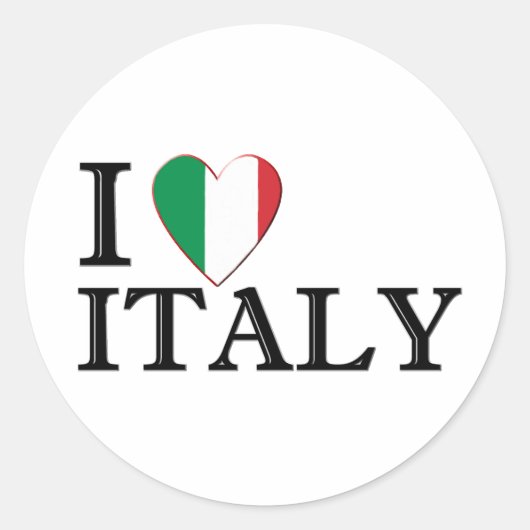 Ik hou van Italië Ronde Sticker (Voorkant)