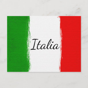Ik hou van Italië. Vlag van Italië. Briefkaart