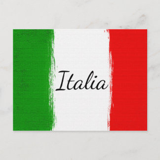 Ik hou van Italië. Vlag van Italië. Briefkaart