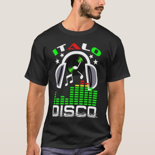 Ik hou van Italo Disco Black T-shirt (Voorkant)