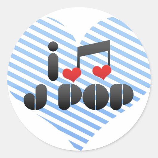 Ik hou van J Pop Ronde Sticker (Voorkant)