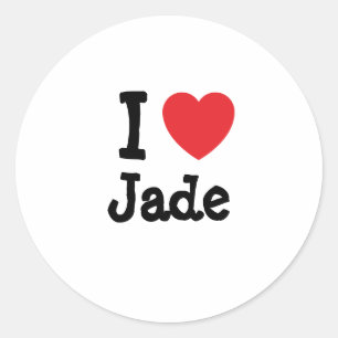 Ik hou van Jade hart T-shirt Ronde Sticker
