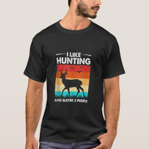 Ik hou van jagen misschien 3 mensen herten eend gr t-shirt