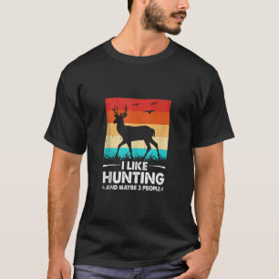 Ik hou van jagen misschien 3 mensen herten eend gr t-shirt