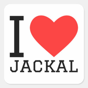 Ik hou van jakhalzen vierkante sticker