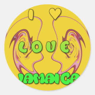 Ik hou van Jamaica.png Ronde Sticker