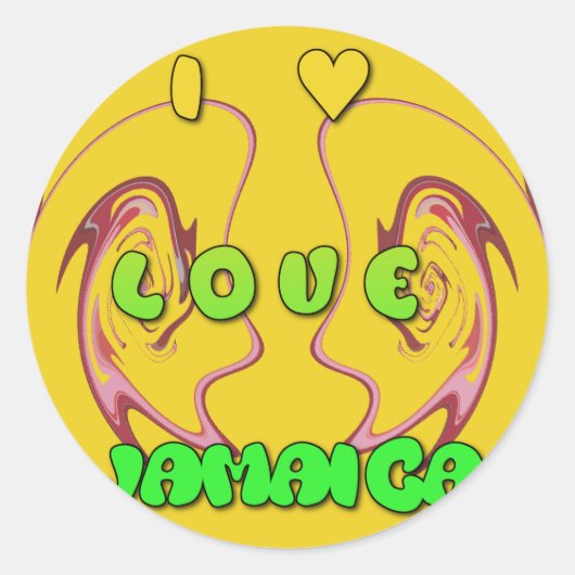 Ik hou van Jamaica.png Ronde Sticker (Voorkant)