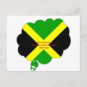 Ik hou van Jamaica Tekst op Flag Art Print Briefkaart