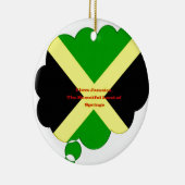 Ik hou van Jamaica Tekst op Flag Art Print Keramisch Ornament (Rechts)