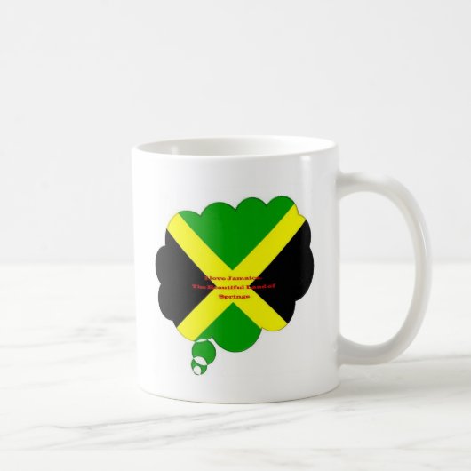 Ik hou van Jamaica Tekst op Flag Art Print Koffiemok (Rechts)