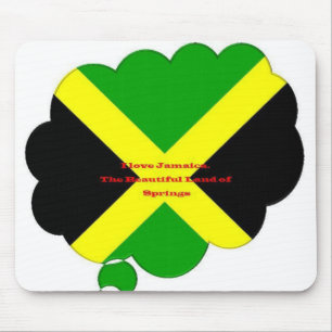 Ik hou van Jamaica Tekst op Flag Art Print Muismat