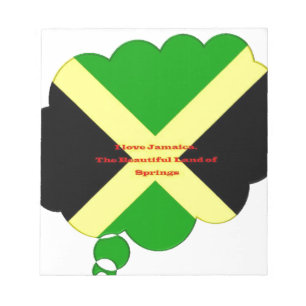 Ik hou van Jamaica Tekst op Flag Art Print Notitieblok