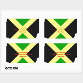 Ik hou van Jamaica Tekst op Flag Art Print Rechthoekige Sticker (Vel)