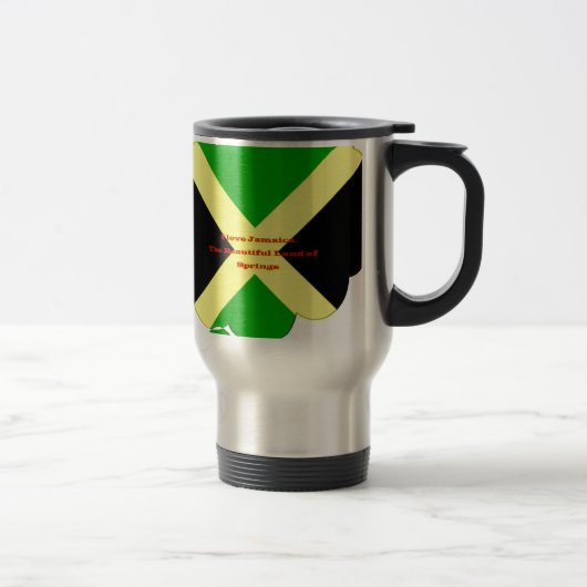 Ik hou van Jamaica Tekst op Flag Art Print Reisbeker (Rechts)