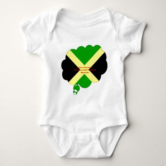Ik hou van Jamaica Tekst op Flag Art Print Romper (Voorkant)