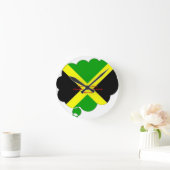 Ik hou van Jamaica Tekst op Flag Art Print Ronde Klok (Huis)