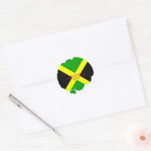 Ik hou van Jamaica Tekst op Flag Art Print Ronde Sticker (Envelop)