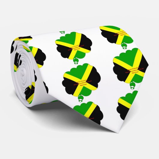 Ik hou van Jamaica Tekst op Flag Art Print Stropdas (Opgerold)