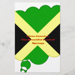 Ik hou van Jamaica tekst op vlag kunstprint Briefpapier