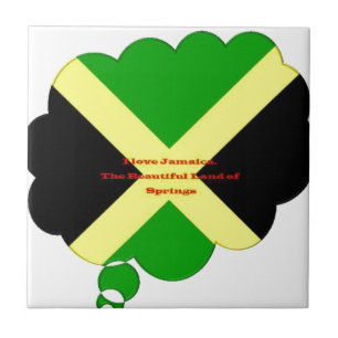 Ik hou van Jamaica tekst op vlag kunstprint Tegeltje