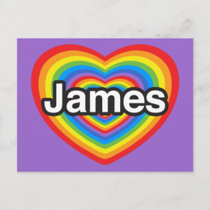 Ik hou van James. Ik hou van je James. Hart Briefkaart