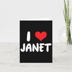 Ik hou van Janet - Hart - Naam  Kaart