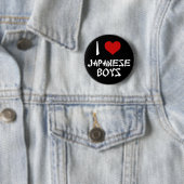 Ik hou van Japanse jongens Ronde Button 5,7 Cm (In situ)
