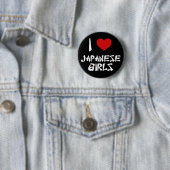 Ik hou van Japanse meisjes Ronde Button 5,7 Cm (In situ)