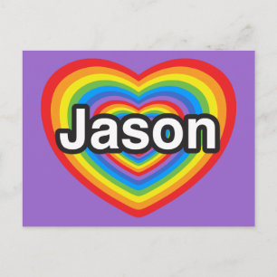 Ik hou van Jason. Ik hou van je Jason. Hart Briefkaart