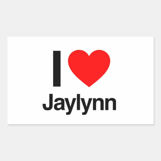 ik hou van jaylynn rechthoekige sticker (Voorkant)