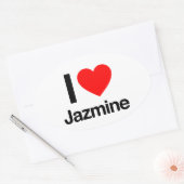 ik hou van jazmine ovale sticker (Envelop)