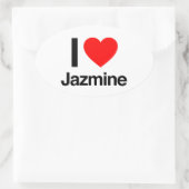 ik hou van jazmine ovale sticker (Tas)