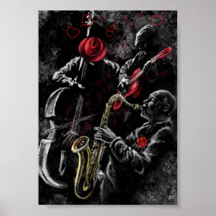Ik hou van Jazz Muziek Poster - Schilderkunst